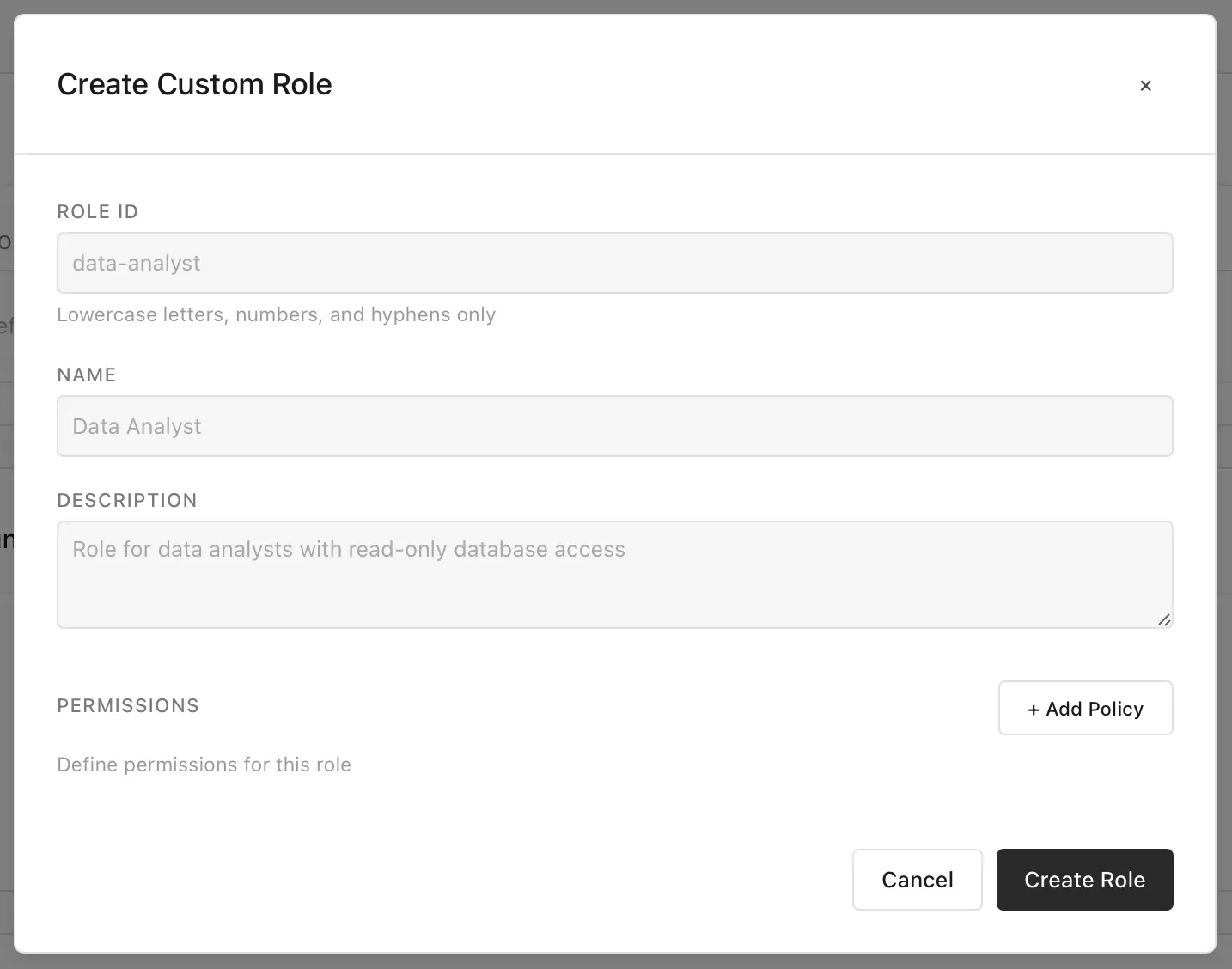 Creating a custom role