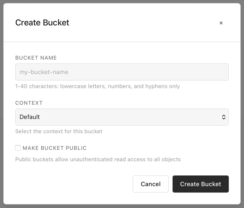 Creating a storage bucket
